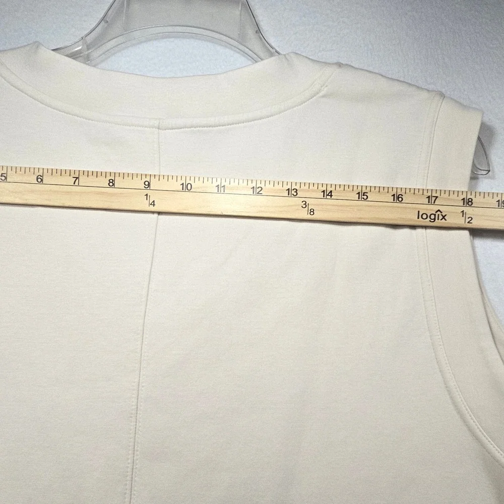 Tek Gear Ultracomfort Cream V-Neck Sleeveless Sweatshirt Vest Womens 1X Athleisu